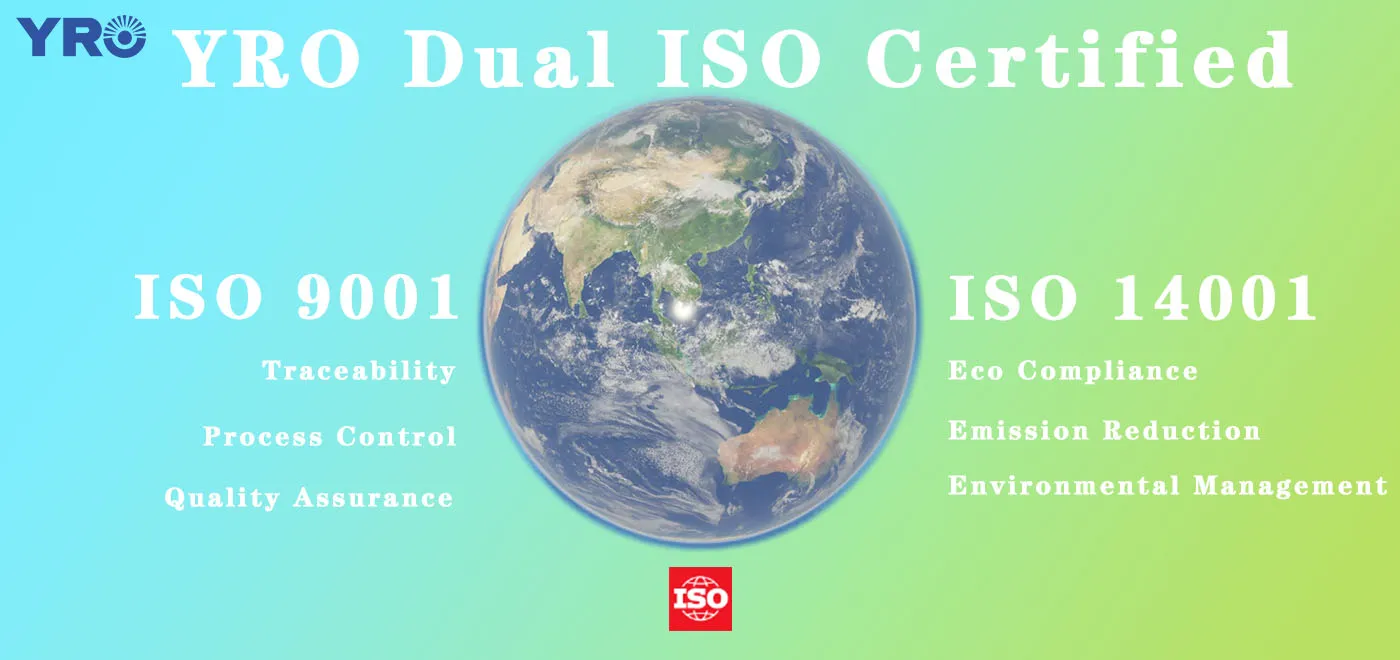 YRO ottiene la certificazione del sistema di gestione ambientale e di gestione ambientale ISO