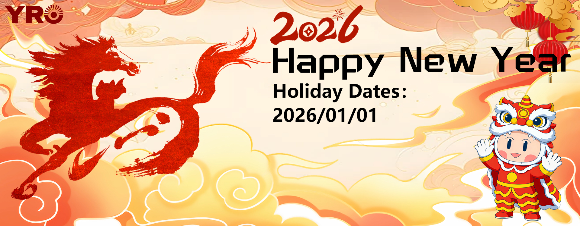Annuncio sulle disposizioni per le vacanze di Capodanno 2026 della YRO Company