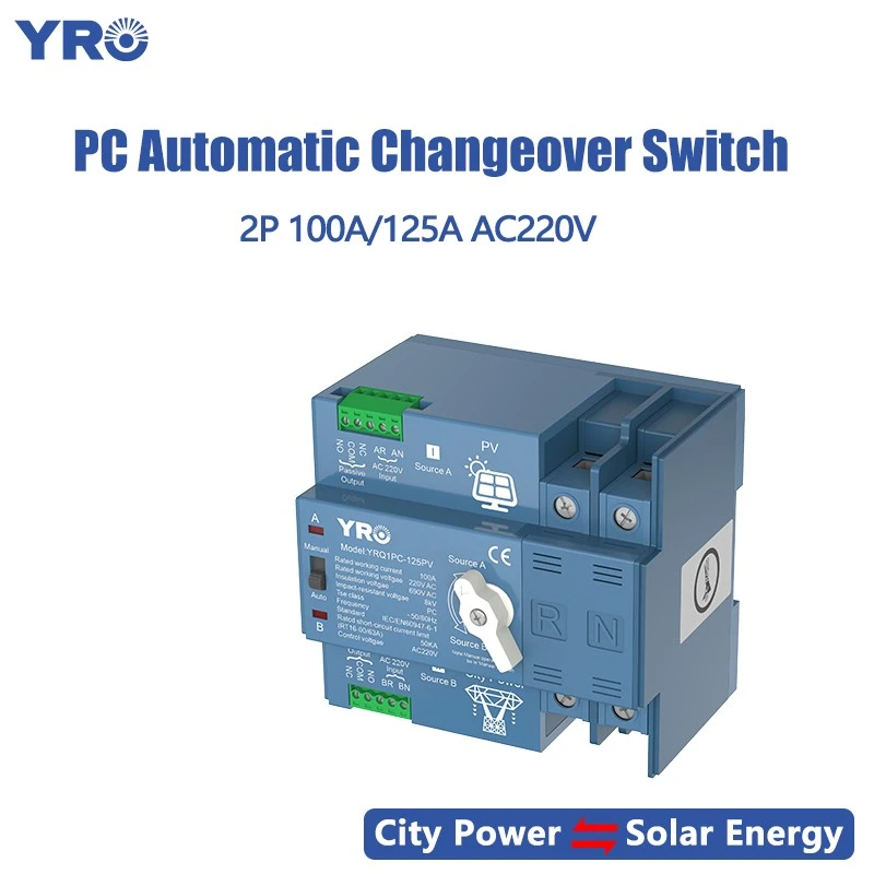 2p 125A 220V Tipo fotovoltaico PC ATS